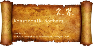 Kosztocsik Norbert névjegykártya